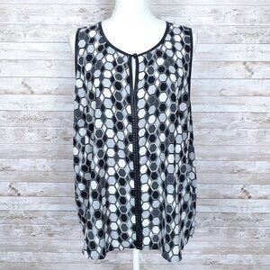 Apt 9 Sleeveless Top 1X Faux Leather Trim 14A